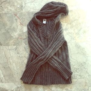 Grey knit hoodie from Gap